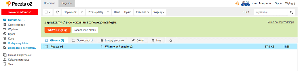 Poczta o2.pl. Plusy i minusy konta eMail.