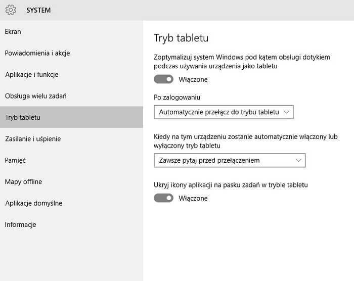 Windows 10 tryb tabletu - jak włączyć.
