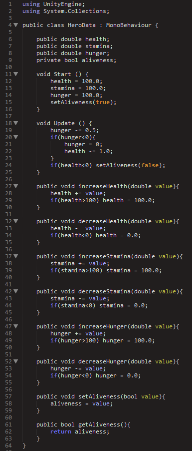 Jak zdefiniuwać w Unity3D parametry postaci za pomocą skryptu C#.